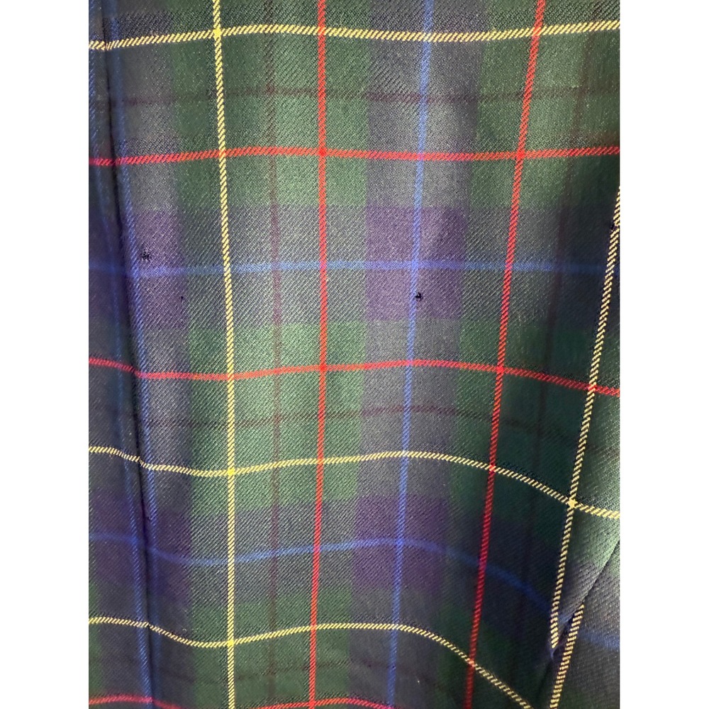 Vtg Pendleton Wool Plaid Zip Up Jacket Tartan Blazer Green Blue Red Yellow - Picture 6 of 11